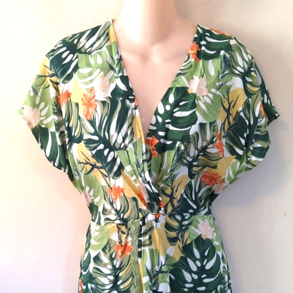 American & Beyond Tropical Flowers High Low Maxi Dress XS - Picture 4 of 16